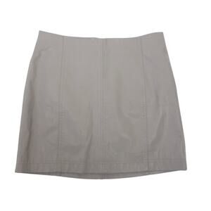 Free People Light Grey Faux Suede Mini Skirt 10